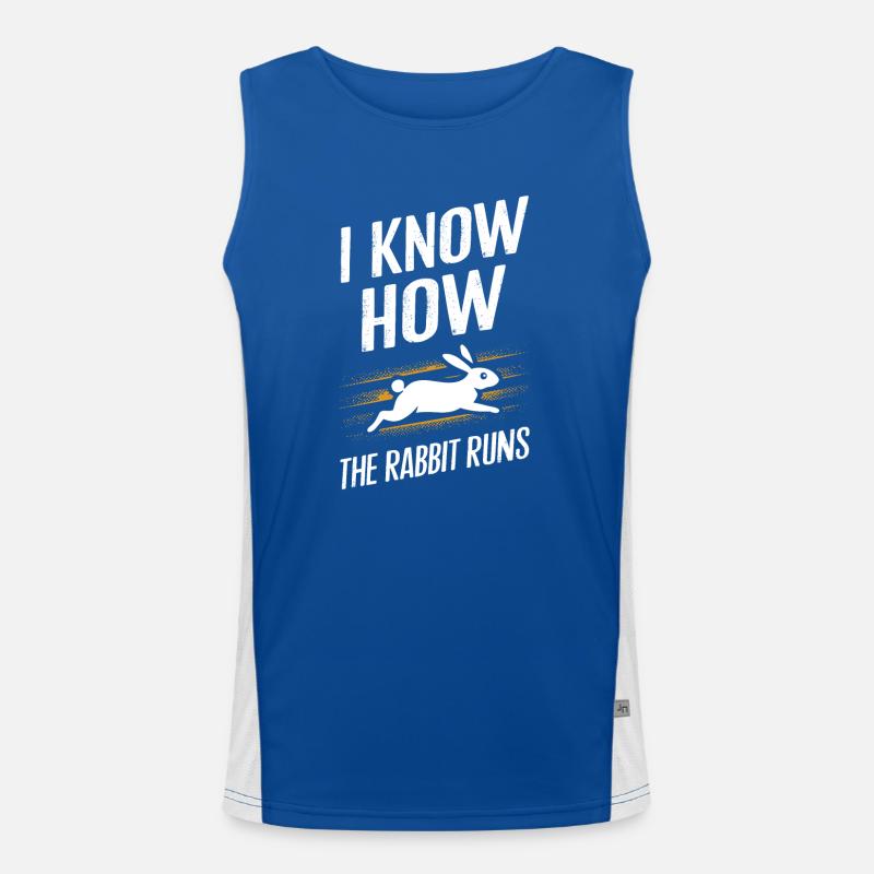 I know how the rabbit runs German Denglisch Spric Men's Functional Contrast Tank Top 