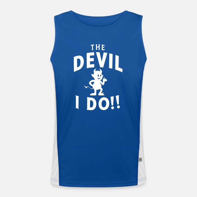 The Devil I do German Denglish Proverb Men's Functional Contrast Tank Top 