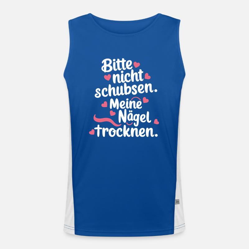 Drying Nails Nail Art Beautician Funny Men's Functional Contrast Tank Top 