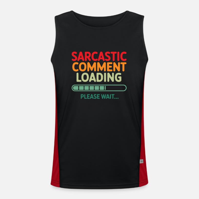 Sarcastic comment loading please wait Programmer Men's Functional Contrast Tank Top 