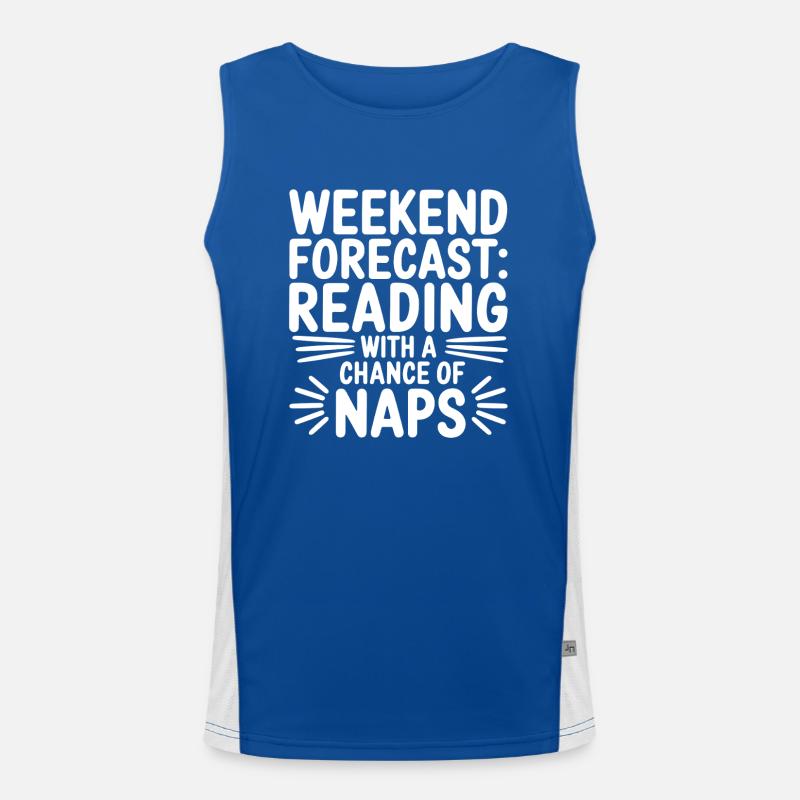Wochenendvorhersage-Lesung mit der Möglichkeit eines Nickerchens Funktionelles Kontrast-Tank Top für Männer 