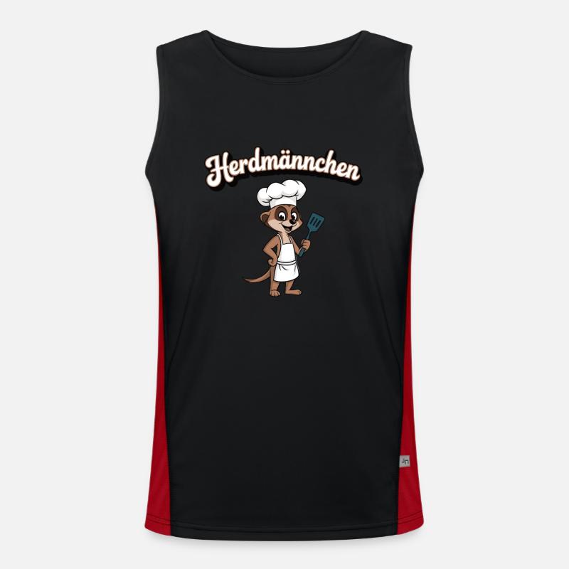 Herdmännchen Erdmännchen Wortwitz Koch Funktionelles Kontrast-Tank Top für Männer 