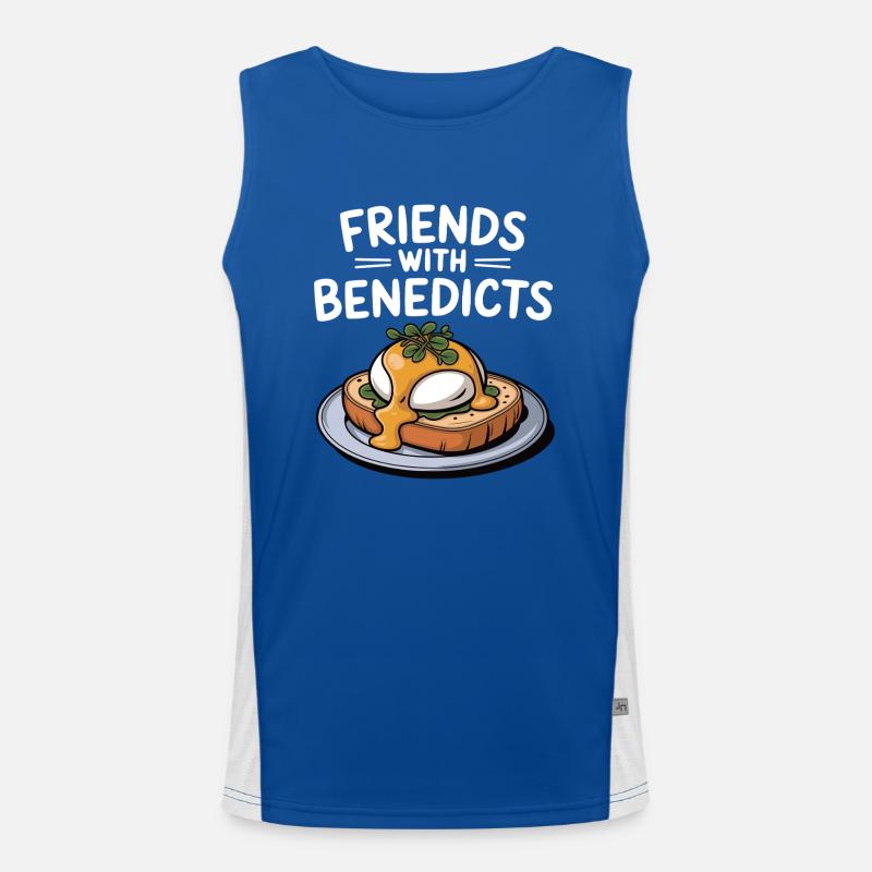 Friends with Benedicts Funny Eggs Benedict Pun Funktionelles Kontrast-Tank Top für Männer 