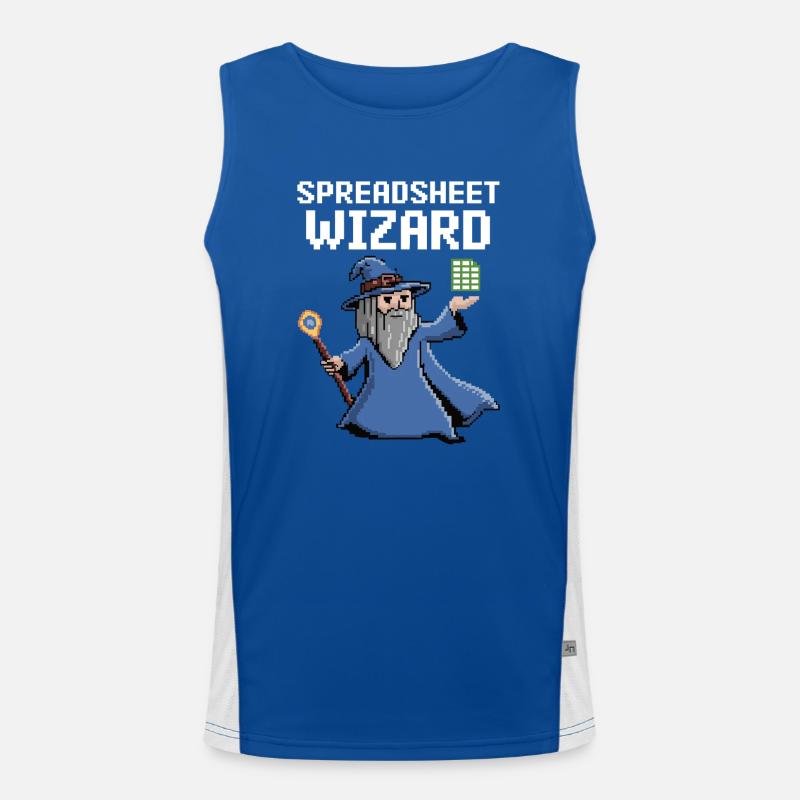 Spreadsheet Wizard Funny Controller Accountant Men's Functional Contrast Tank Top 