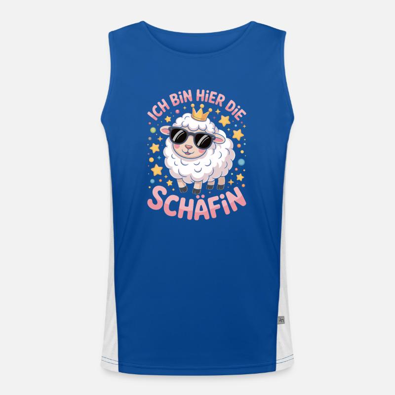 I'm the Sheep Here – Funny Self-Confident Men's Functional Contrast Tank Top 