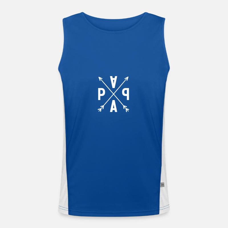 Bester Papa Statement Emblem Logo Funktionelles Kontrast-Tank Top für Männer 