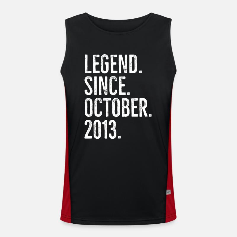 Legend Since October 2013 - Men's Functional Contrast Tank Top - black/red