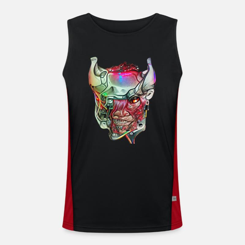 Cyborg Dämon Funktionelles Kontrast-Tank Top für Männer 