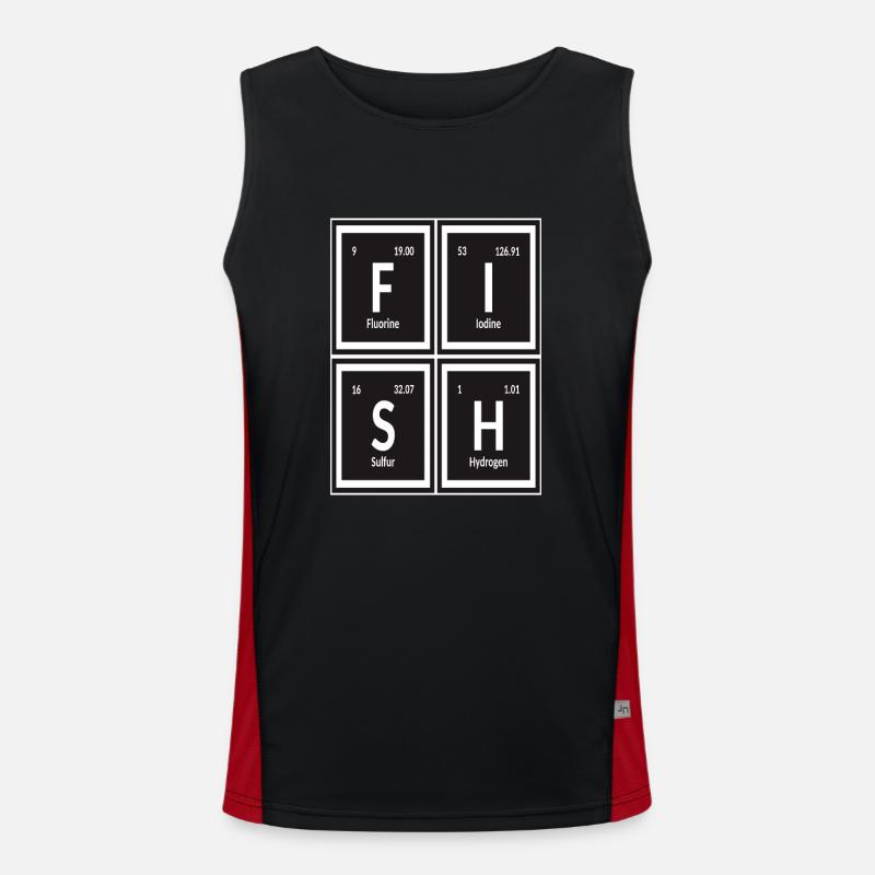Fischtabelle der Elemente Funktionelles Kontrast-Tank Top für Männer 