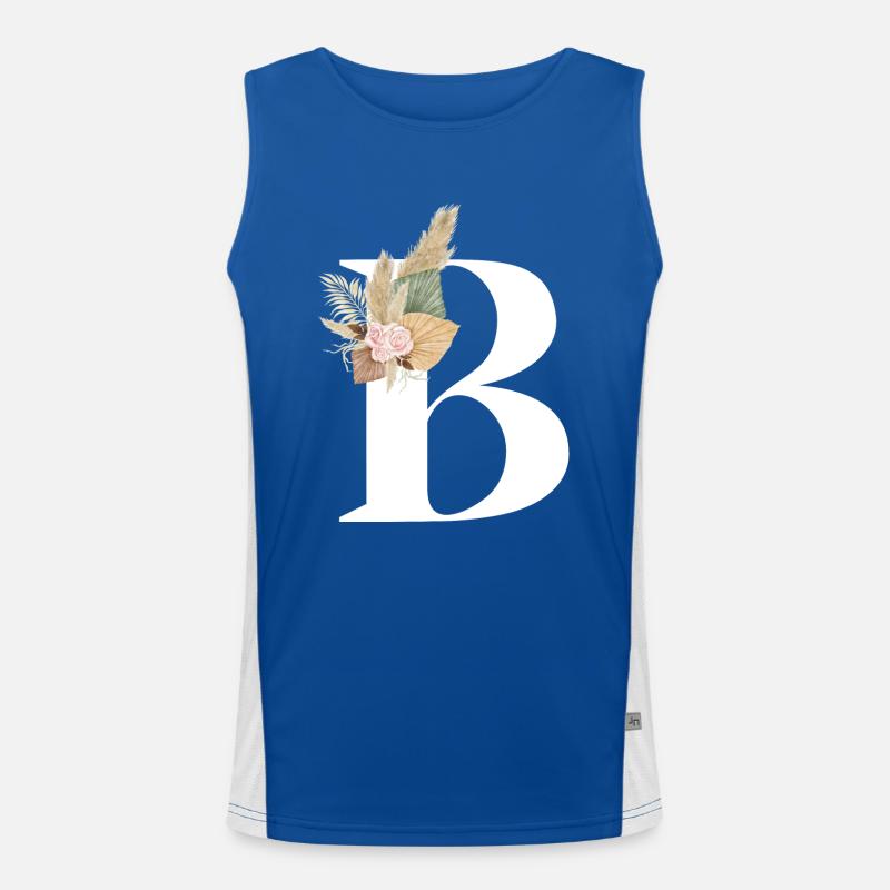 flowery letter B Men's Functional Contrast Tank Top 