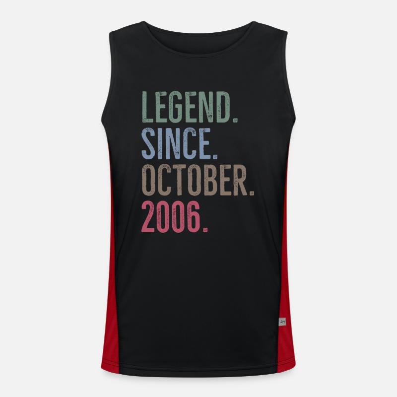Legend Since October 2006 - Men's Functional Contrast Tank Top  - black/red