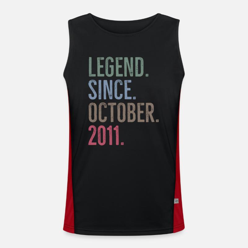 Legend Since October 2011 - Men's Functional Contrast Tank Top  - black/red