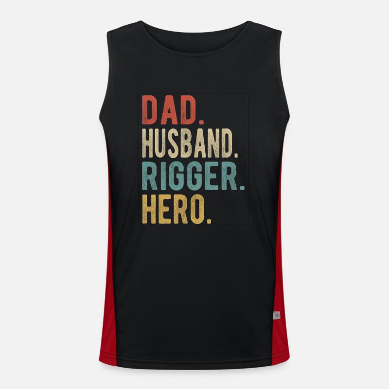 Rigger Papa Ehemann Held Funktionelles Kontrast-Tank Top für Männer 