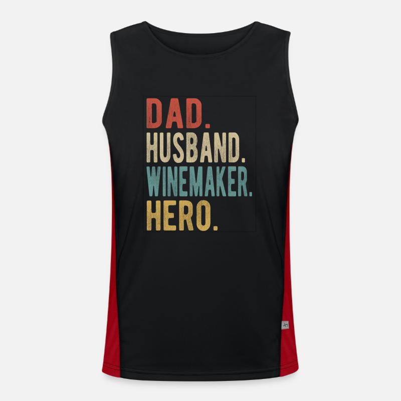 Winzer Papa Ehemann Held Funktionelles Kontrast-Tank Top für Männer 