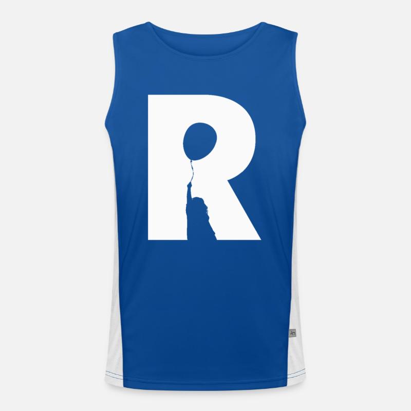 Optical illusion art psychadelic retro forms R Men's Functional Contrast Tank Top 