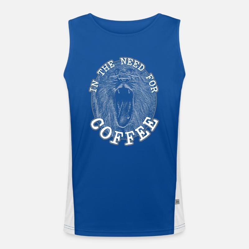 in the need for coffe white Men's Functional Contrast Tank Top 
