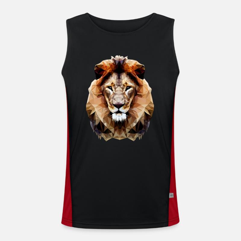 Lion polygonal moderne Débardeur respirant contrasté Homme 