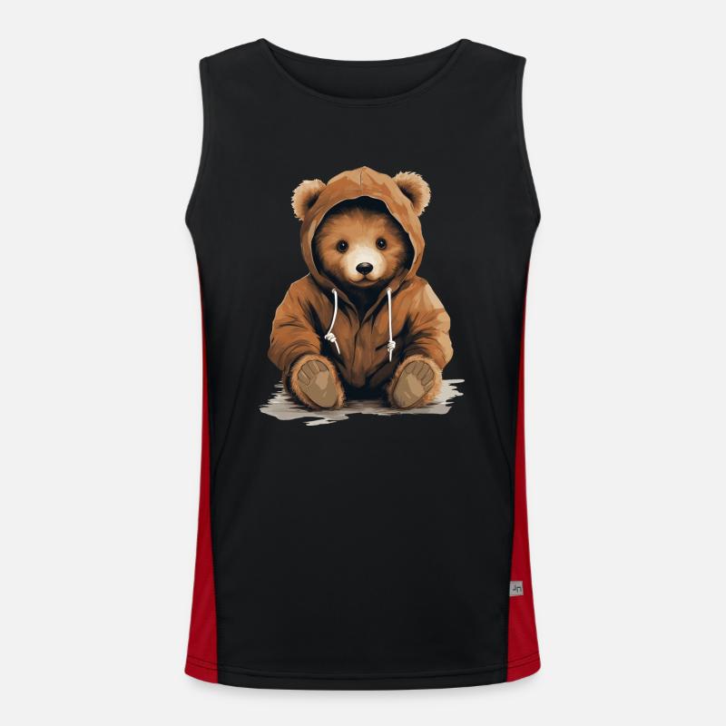 cooler Teddy mit Kaputze Funktionelles Kontrast-Tank Top für Männer 