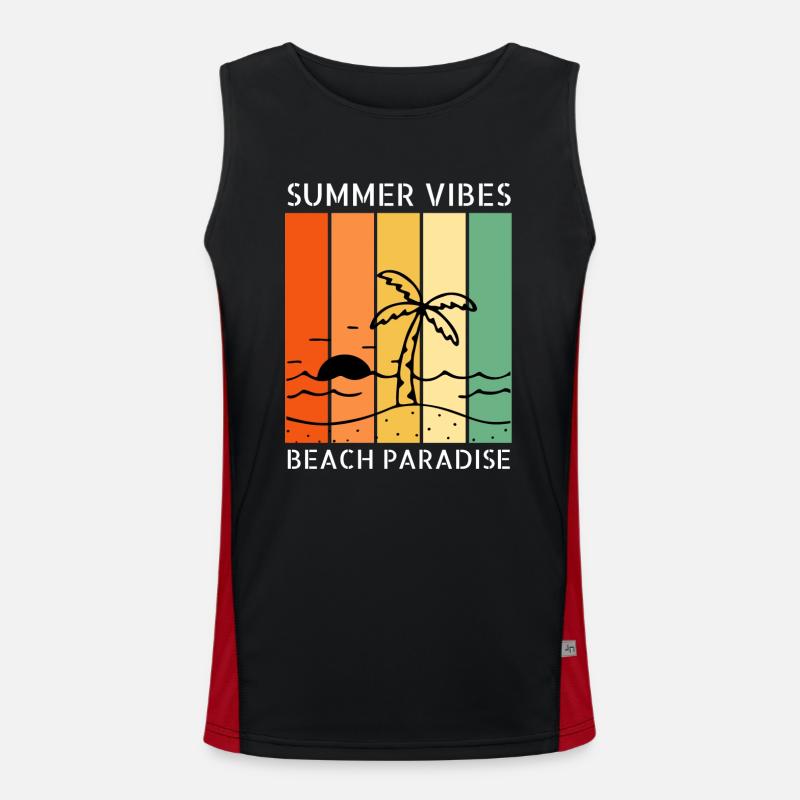 Summer Vibes - Beach Paradise Funktionelles Kontrast-Tank Top für Männer 