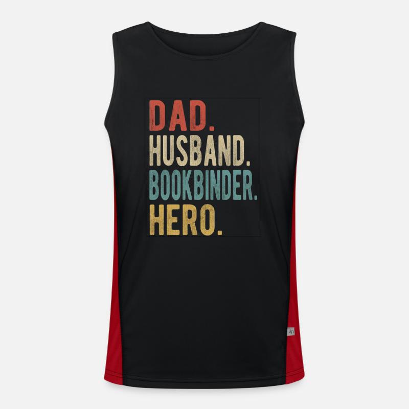 Buchbinder Papa Ehemann Held Funktionelles Kontrast-Tank Top für Männer 