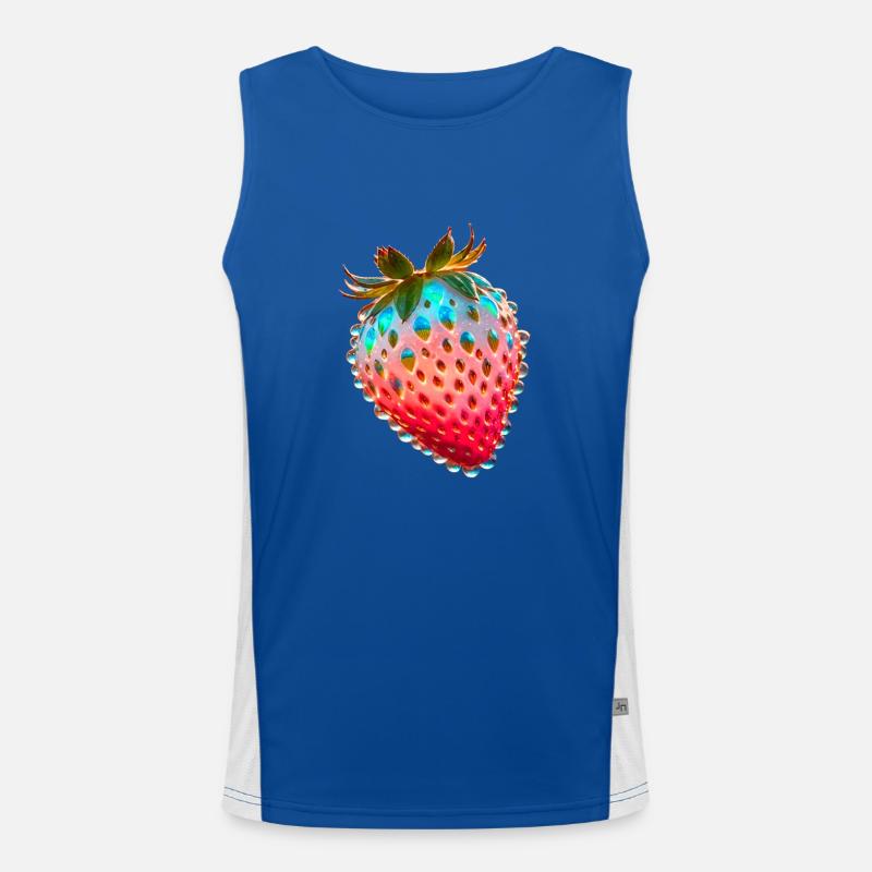 erdbeere,rote erdbeere,wassertropfen,glas Funktionelles Kontrast-Tank Top für Männer 