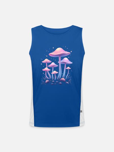 Magic Mushrooms Design - Mystic Forest - Men's Functional Contrast Tank Top  - royal/white - Front