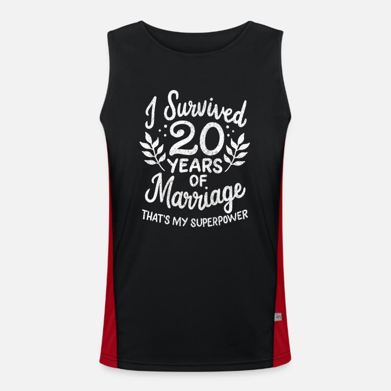 20e anniversaire de mariage a survécu à 20 ans Débardeur respirant contrasté Homme 