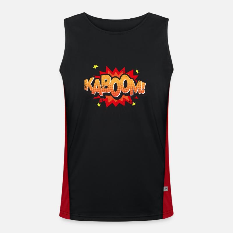 KABOOM COMIC STYLE GRAFFITI COMICS MOTIF GIFT Men's Functional Contrast Tank Top 