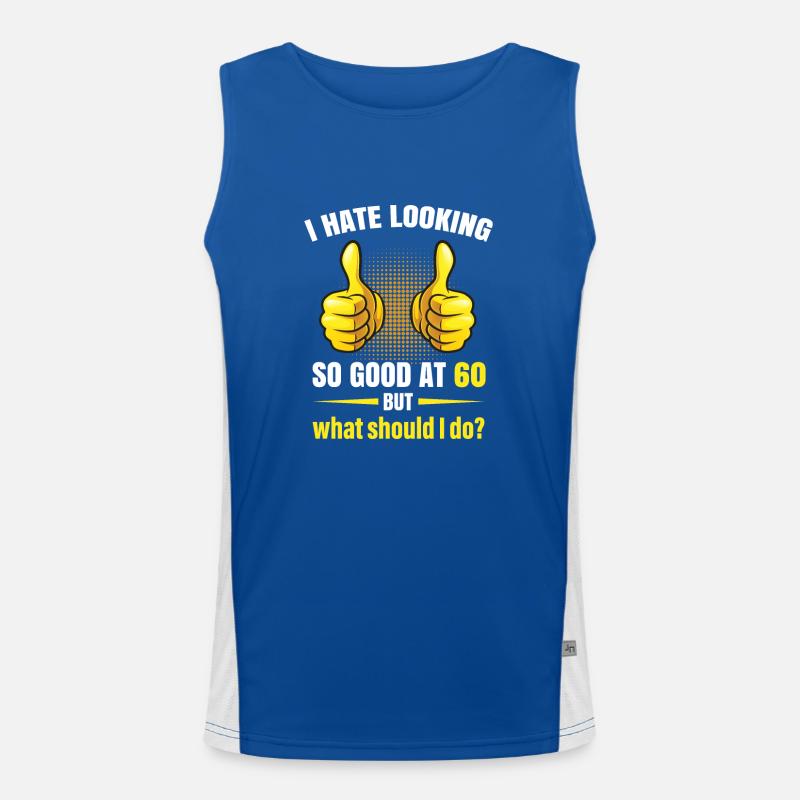 Funny 60th birthday gift idea Men's Functional Contrast Tank Top 
