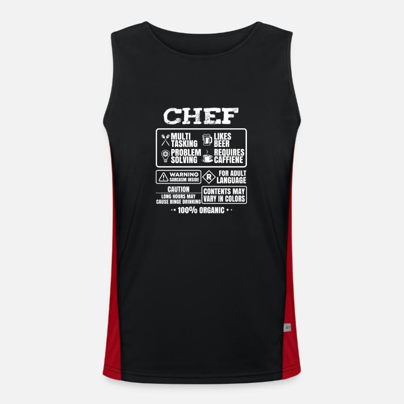 Koch Geschenk Kochen Funktionelles Kontrast-Tank Top für Männer 