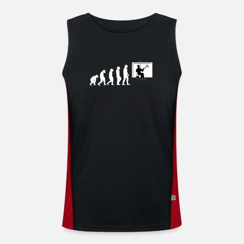 Window cleaner evolution - Men's Functional Contrast Tank Top  - black/red