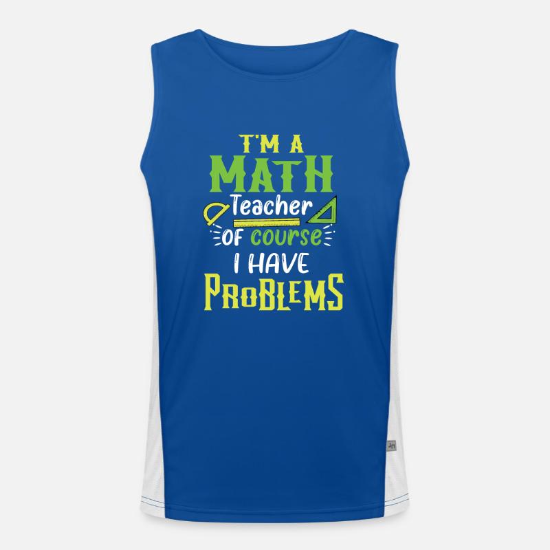 Math teacher math Men's Functional Contrast Tank Top 