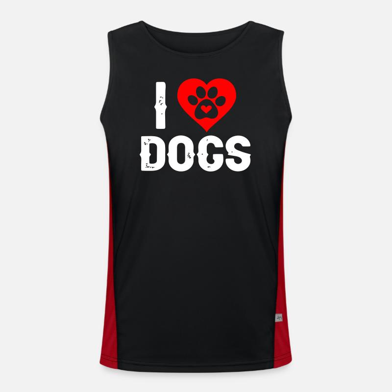 Ich Liebe Hunde Funktionelles Kontrast-Tank Top für Männer 