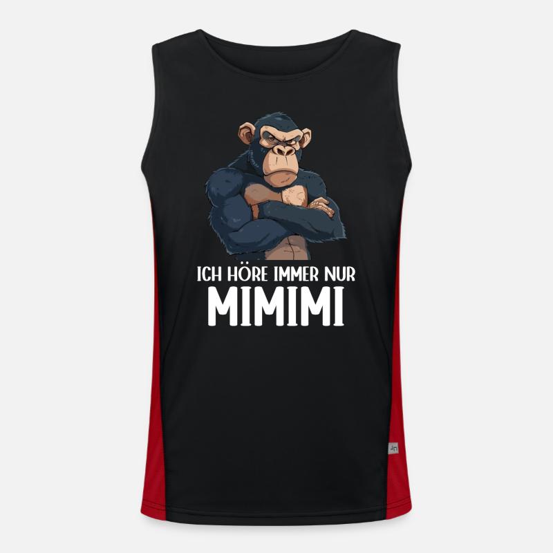 Chimpanzee Monkey I always hear Mimimi Men's Functional Contrast Tank Top 