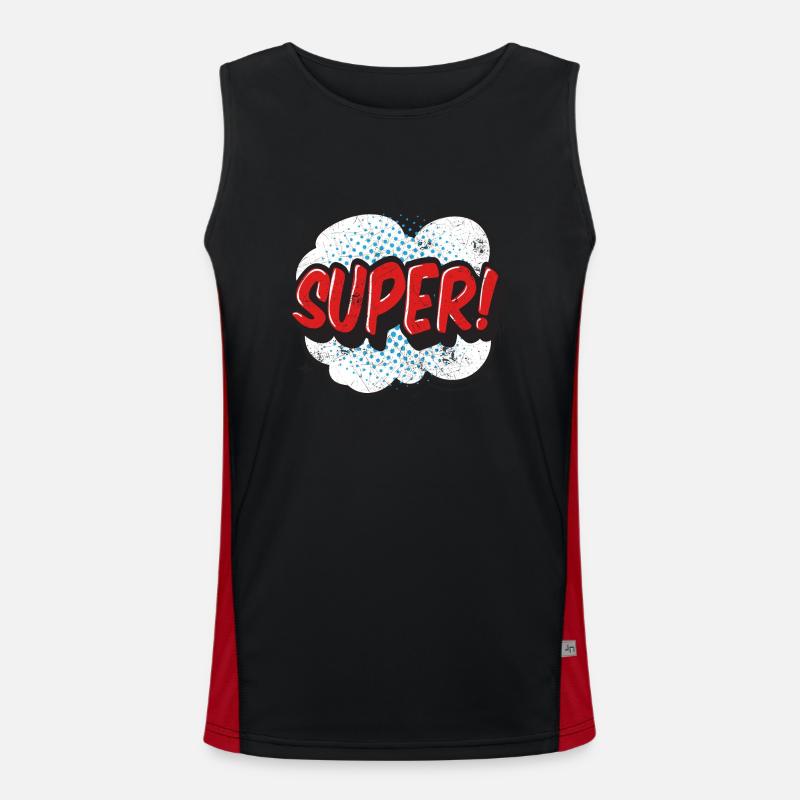 SUPER COMICSTYLE GRAFFITI COMIC 80s MOTIV GESCHENK Funktionelles Kontrast-Tank Top für Männer 