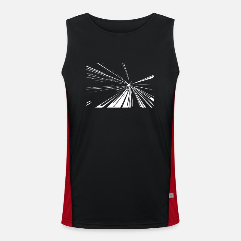 Vector Lines Splash - Men's Functional Contrast Tank Top  - black/red