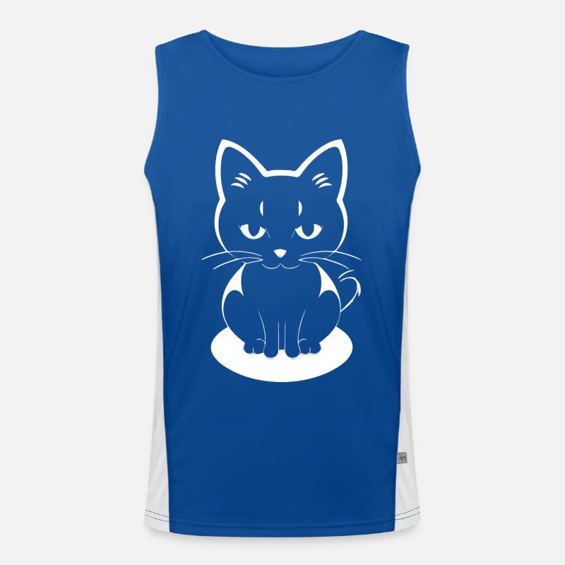 Drôle de chat Silhouette Cheeky Fun Cats Débardeur respirant contrasté Homme 