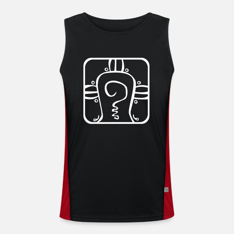 16 Kin Maya WHT Krieger Funktionelles Kontrast-Tank Top für Männer 