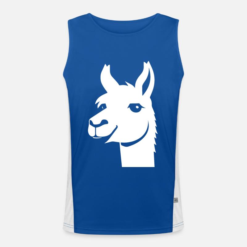 Funny Llama Silhouette Cheeky Fun Llamas Men's Functional Contrast Tank Top 