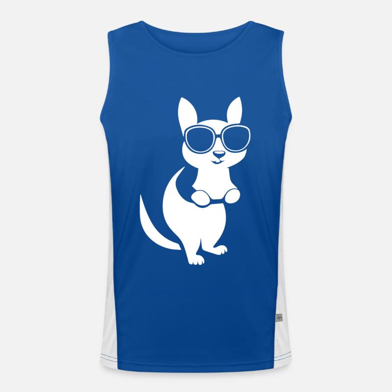 Lustiges Eichhörnchen mit Sonnenbrille Eichhörnchen Funktionelles Kontrast-Tank Top für Männer 