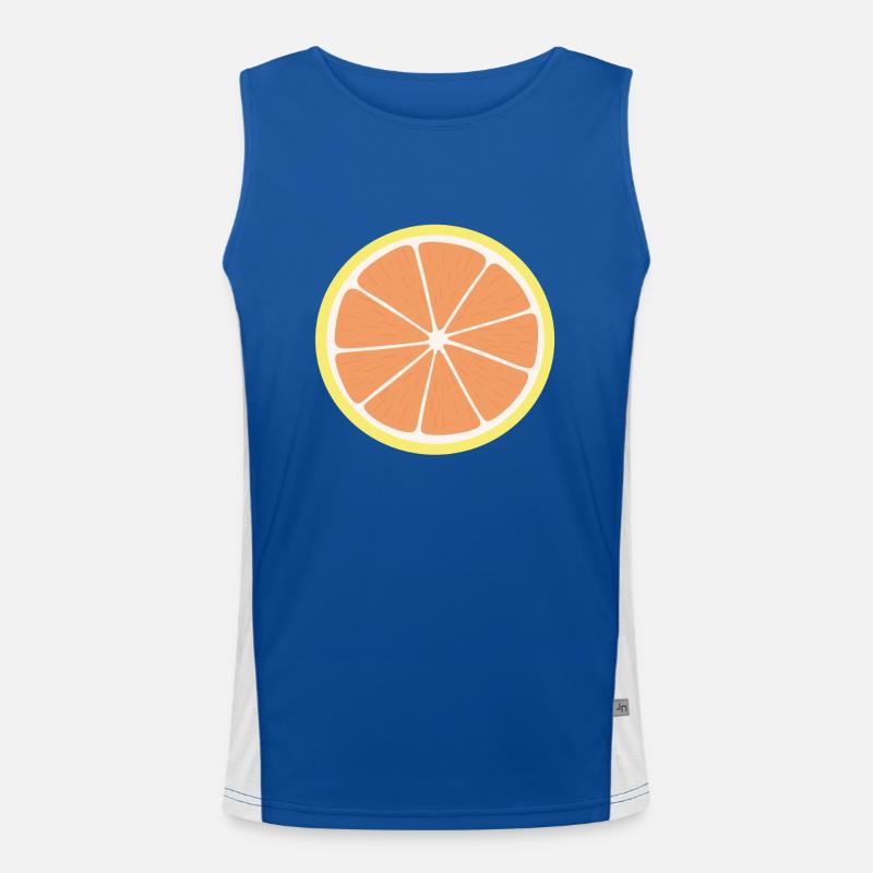Grapefruit Slice Men's Functional Contrast Tank Top 
