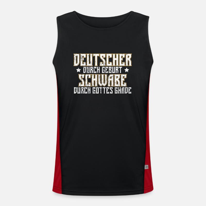 Deutscher Geburt Schwabe Gottes Gnade Funktionelles Kontrast-Tank Top für Männer 