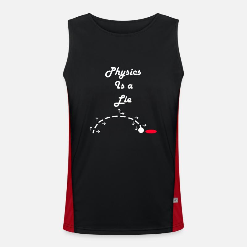 Physics is a Lie - Men's Functional Contrast Tank Top  - black/red