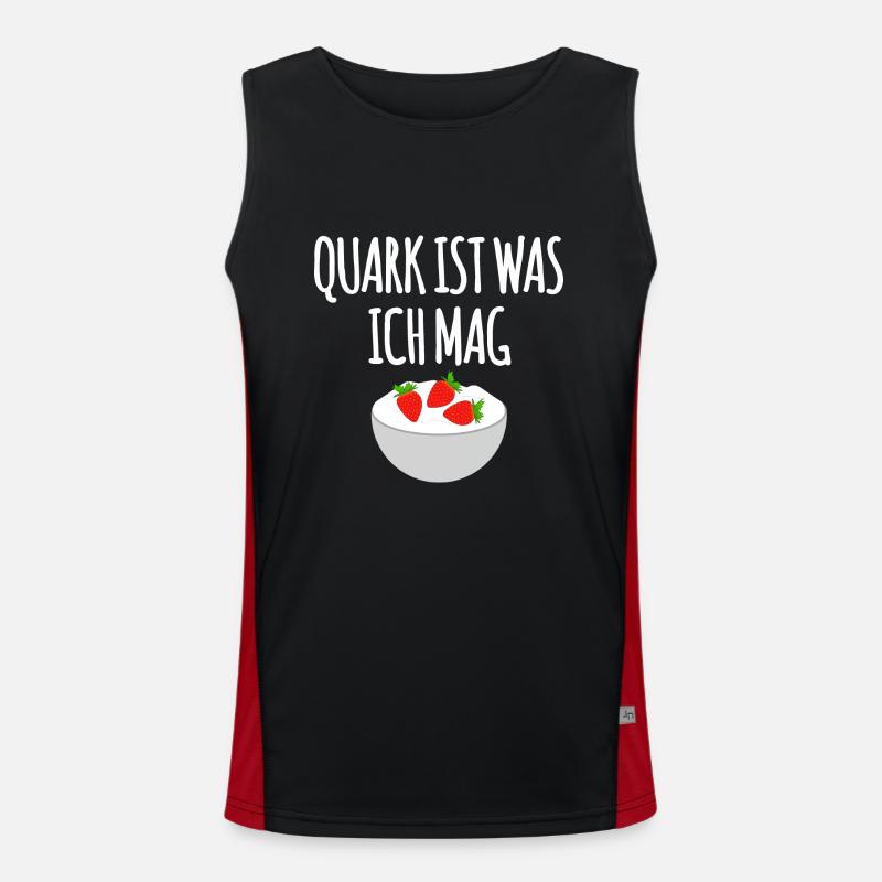 Quark with strawberries - Men's Functional Contrast Tank Top  - black/red