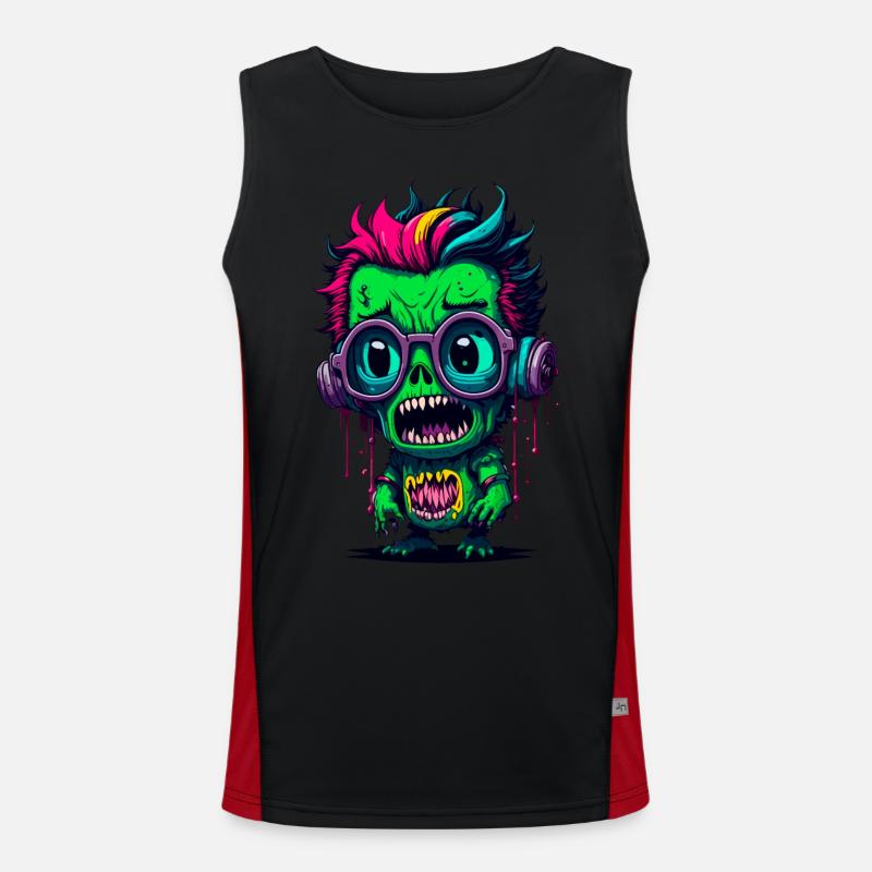 Bunter cooler Zombie Funktionelles Kontrast-Tank Top für Männer 