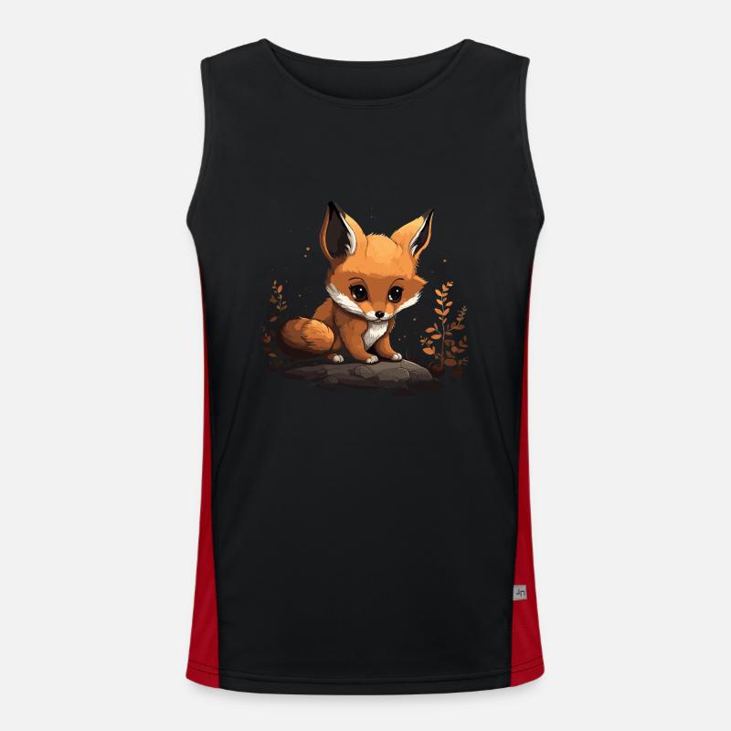 Fox Head Forest Animal Nature Trees Débardeur respirant contrasté Homme 