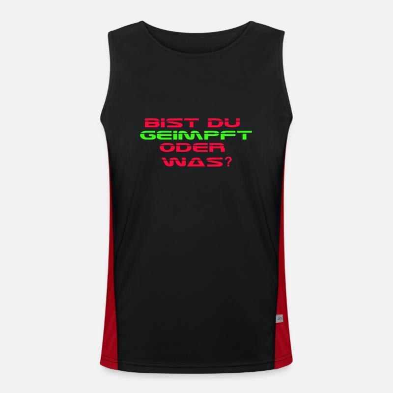 Bist Du geimpft oder was? Funktionelles Kontrast-Tank Top für Männer 