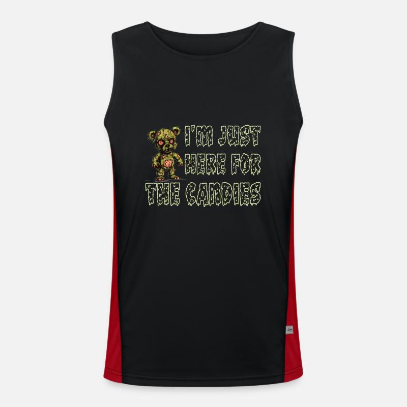 Zombie Teddy Halloween Horror Monster Candy Men's Functional Contrast Tank Top 