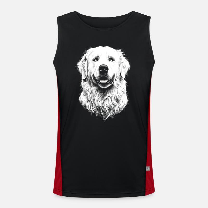 Great Pyrenees Portrait Pyrenäenberghund Hunde Funktionelles Kontrast-Tank Top für Männer 