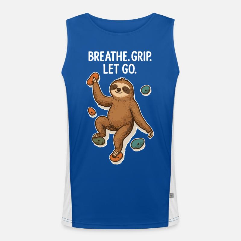 Zen Faultier: Grip Let Go Klettern Funktionelles Kontrast-Tank Top für Männer 